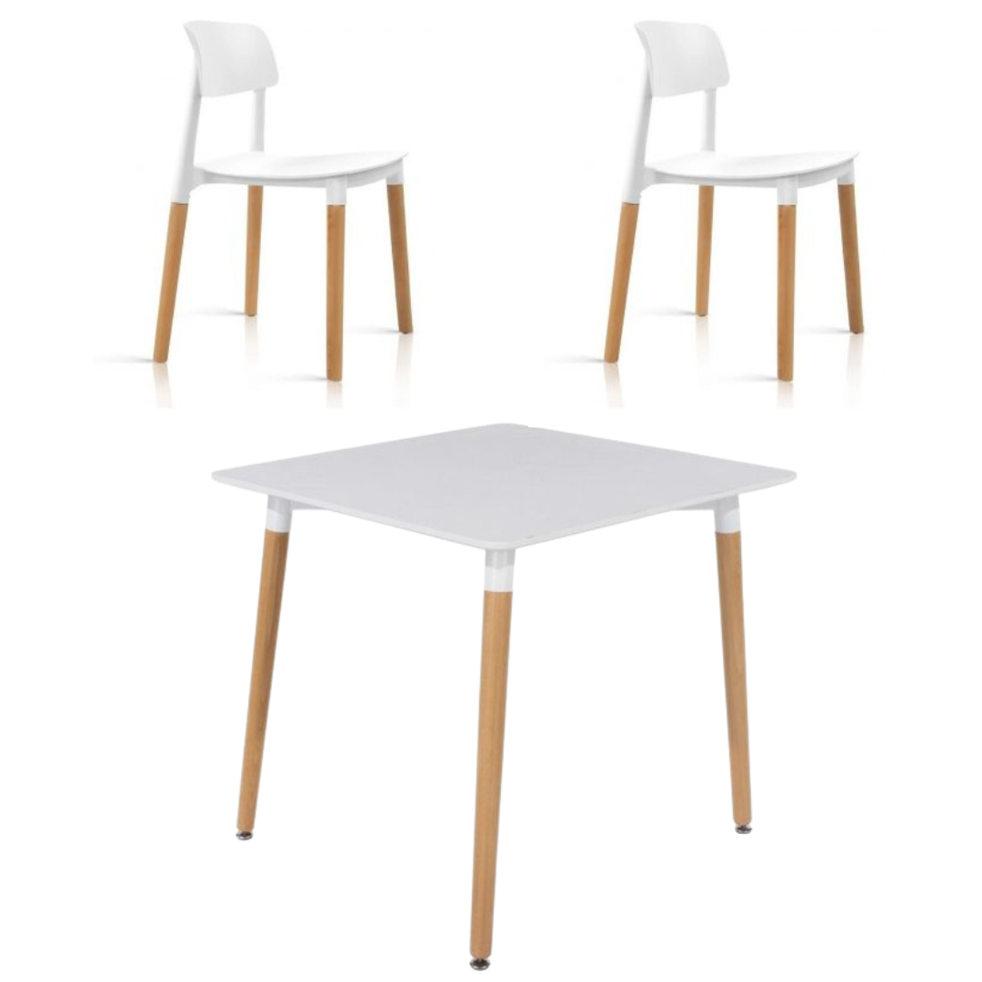 JUEGO DE COMEDOR MESA EAMES 60CM + 2 SILLAS BELLOCH